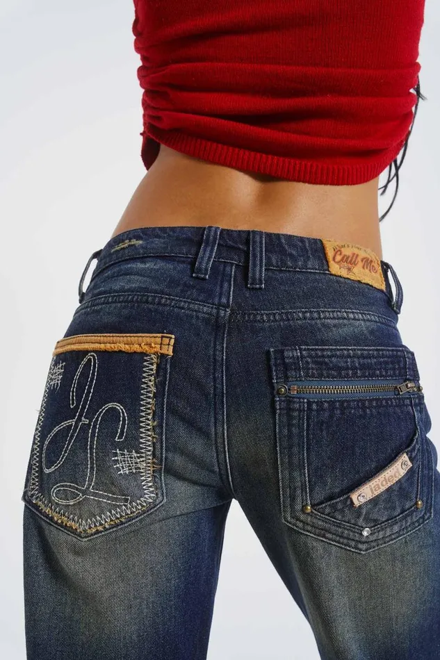 Women Jaded London Denim and Jeans Answerphone Stone Wash Low Rise Jeans