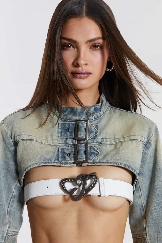 Women Jaded London Denim and Jeans Denim Assassin Ultra Cropped Jacket
