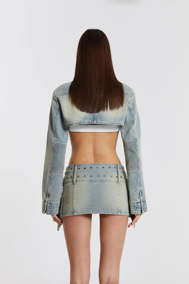 Women Jaded London Denim and Jeans Denim Assassin Ultra Cropped Jacket