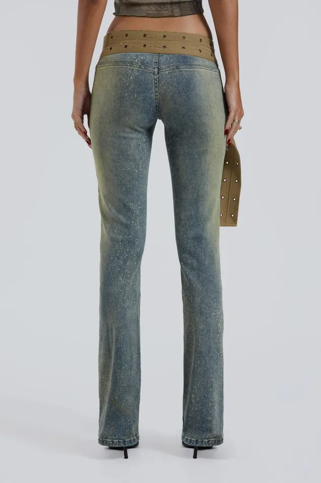 Women Jaded London Denim and Jeans Strap Up Stonewash Jeans