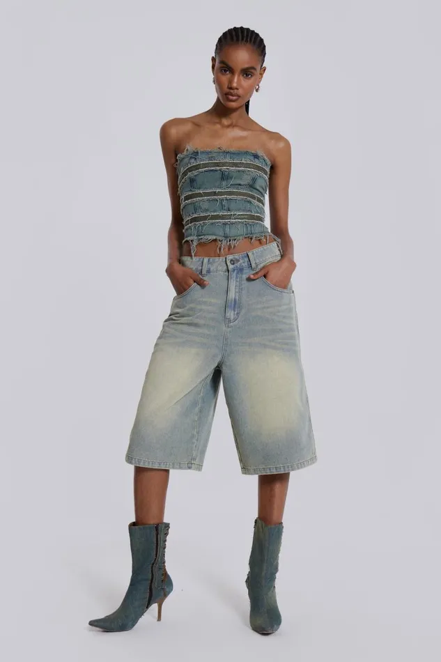 Women Jaded London Denim and Jeans SubRosa Denim Corset Top