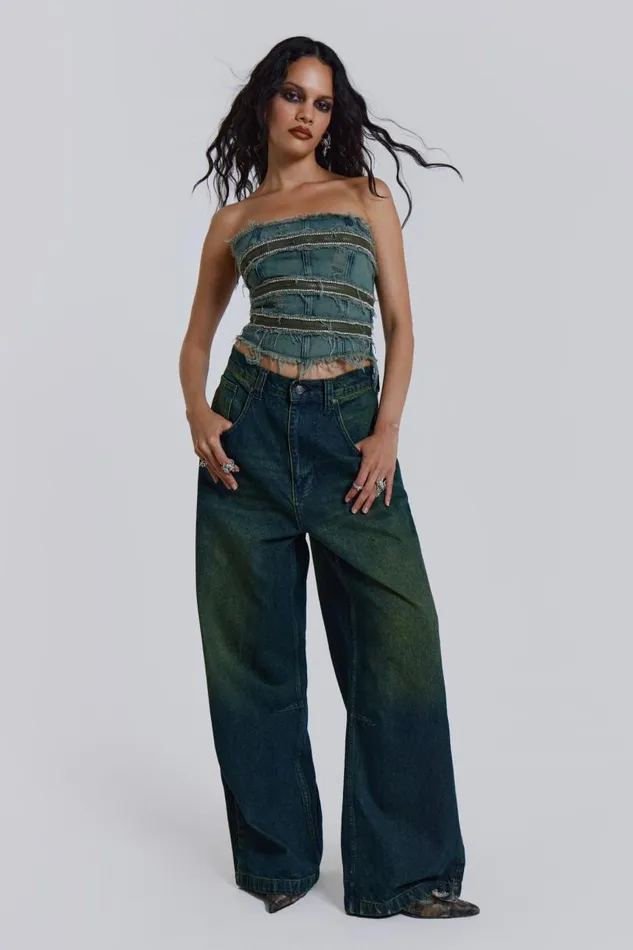 Women Jaded London Denim and Jeans SubRosa Denim Corset Top