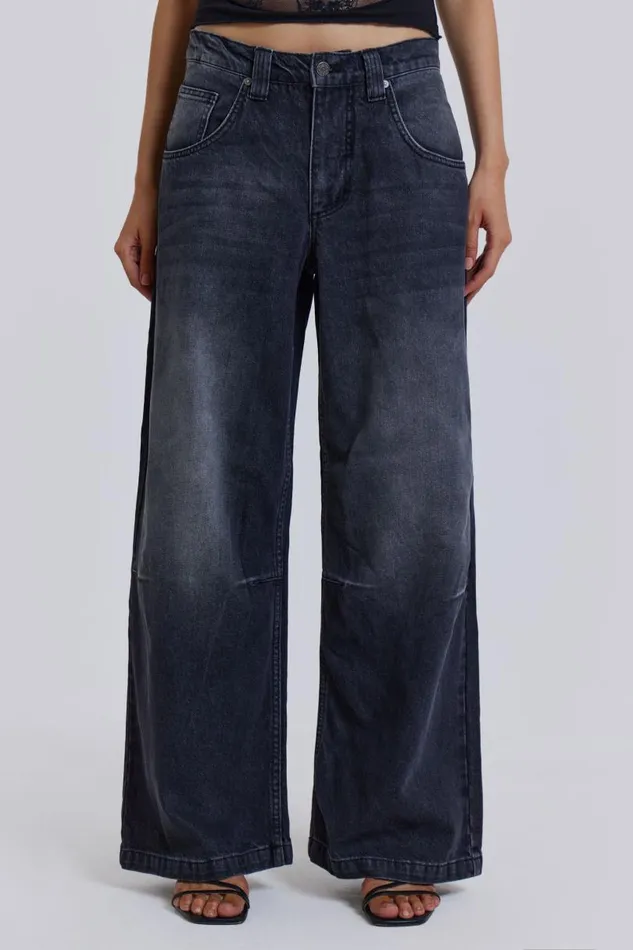 Women Jaded London Denim and Jeans Washed Black Colossus Jeans