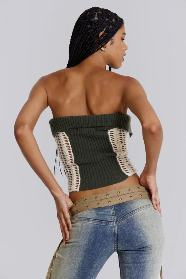 Women Jaded London Knitwear Akio Knitted Corset Top