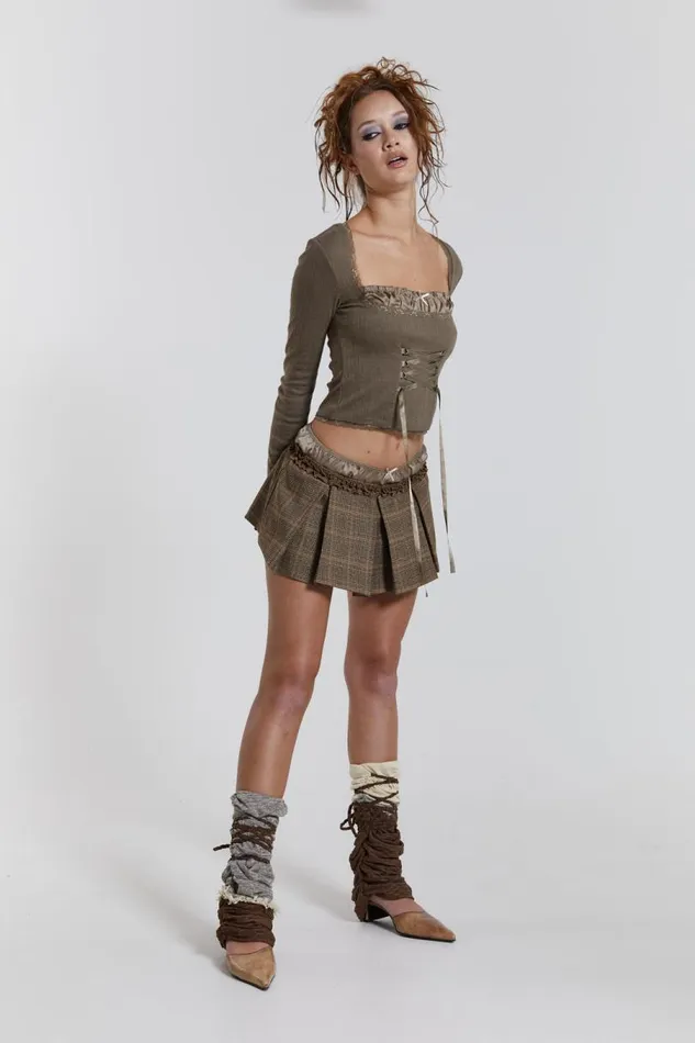 Women Jaded London Knitwear Arabella Pointelle Bustier Top