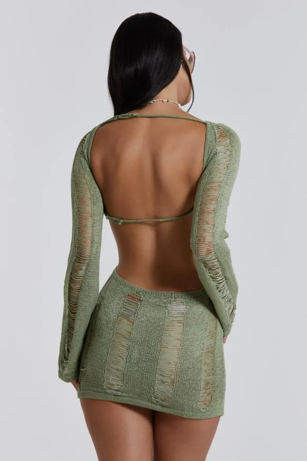 Women Jaded London Knitwear Khaki Umbra Mini Dress