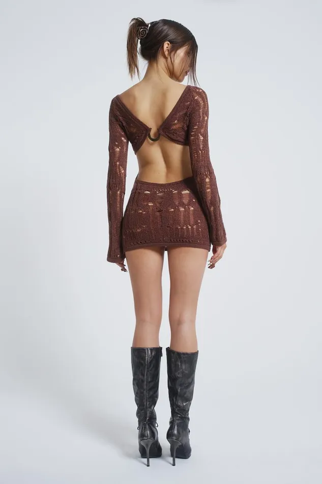 Women Jaded London Knitwear Saddle Up 2way Knitted Mini Dress