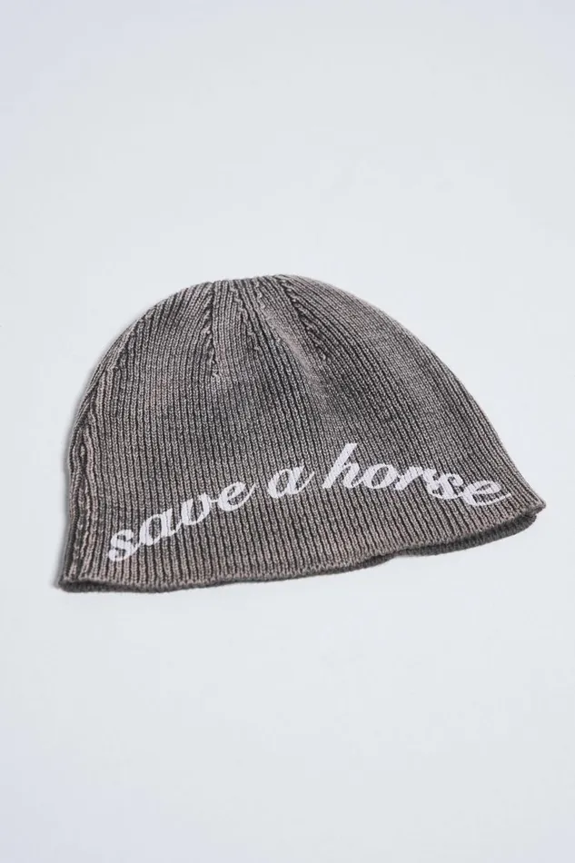 Women Jaded London Knitwear Save A Horse Knitted Beanie Hat