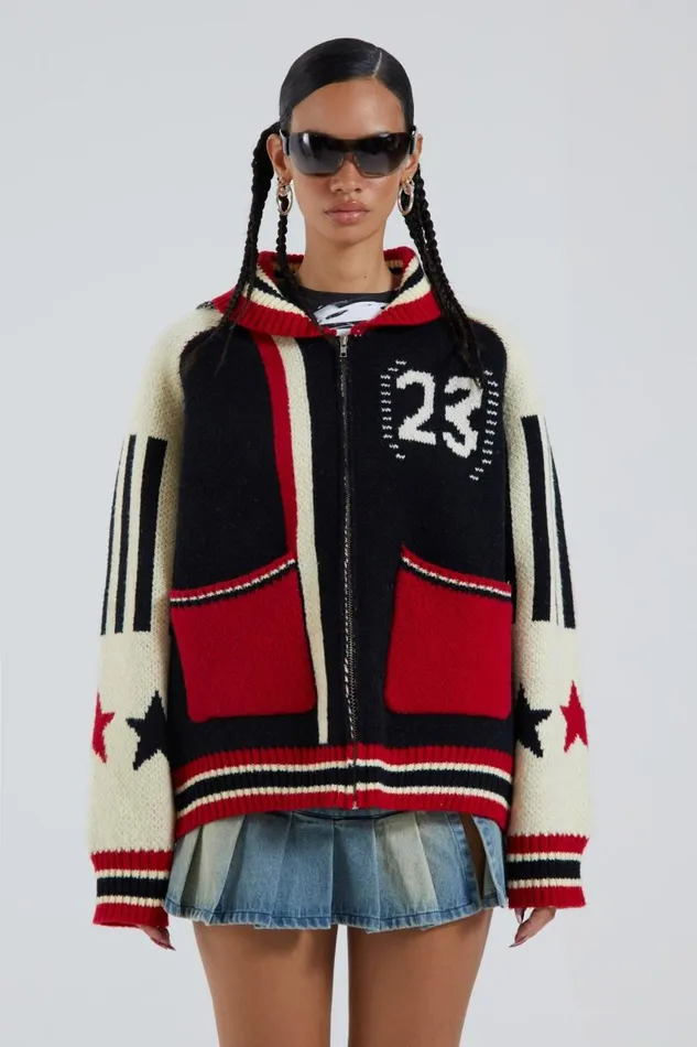 Women Jaded London Knitwear Team 23 Knitted Zip Through