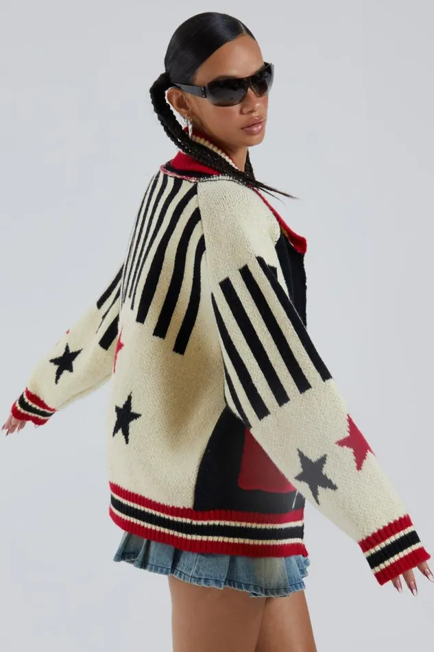 Women Jaded London Knitwear Team 23 Knitted Zip Through