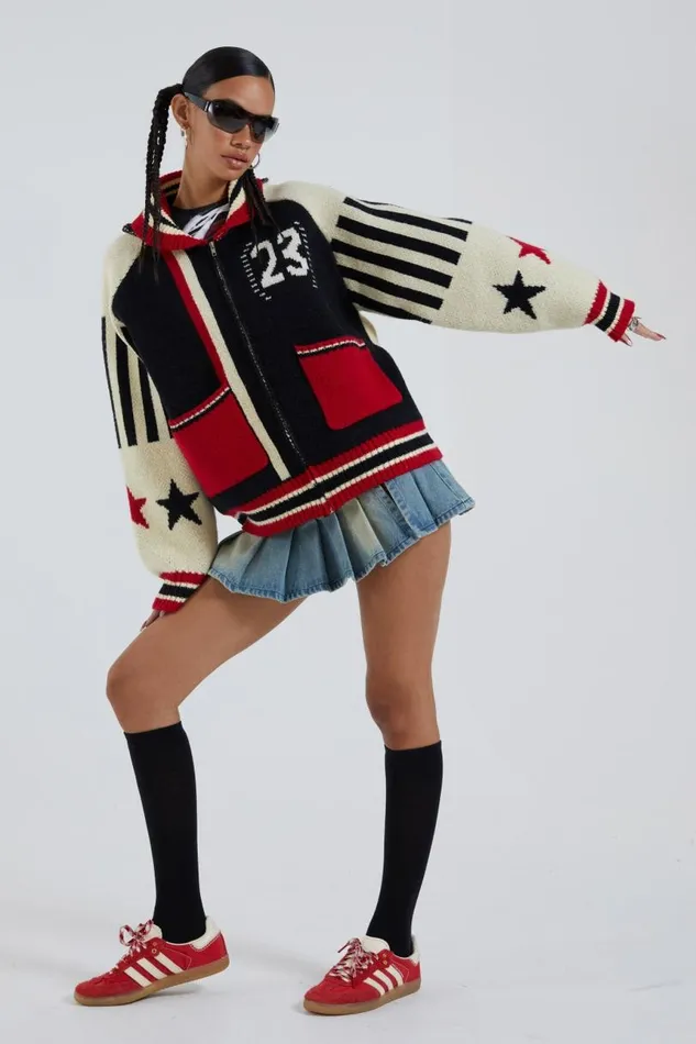 Women Jaded London Knitwear Team 23 Knitted Zip Through