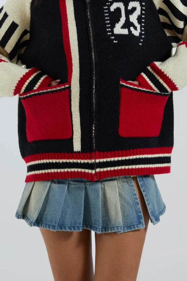 Women Jaded London Knitwear Team 23 Knitted Zip Through
