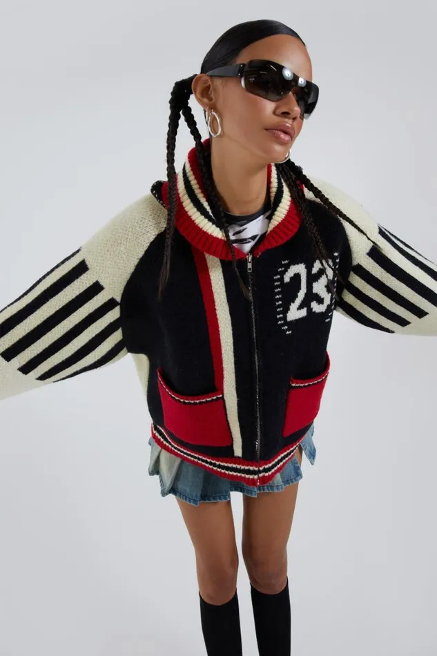 Women Jaded London Knitwear Team 23 Knitted Zip Through