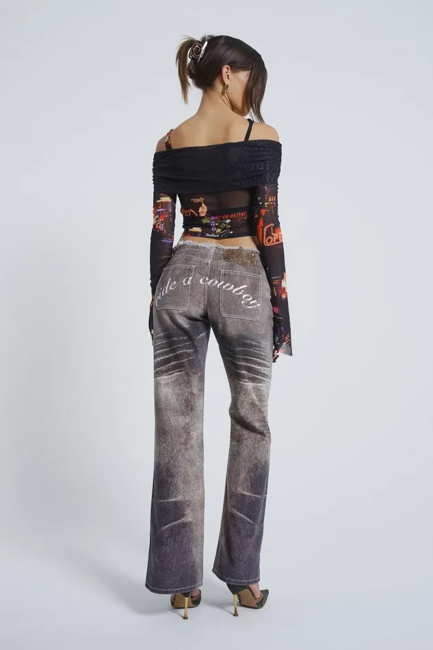 Women Jaded London Long Sleeve Tops Meet At The Motel Mesh Detachable Top