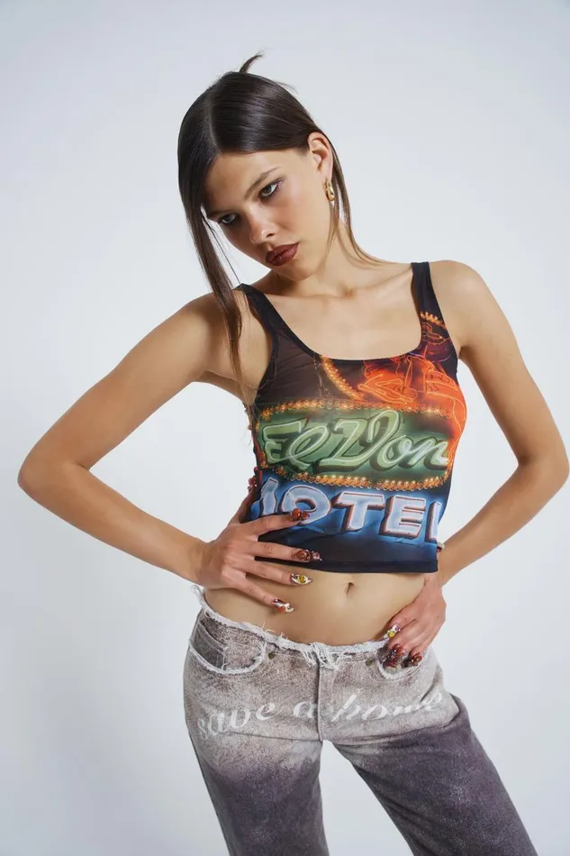 Women Jaded London Long Sleeve Tops Meet At The Motel Mesh Detachable Top