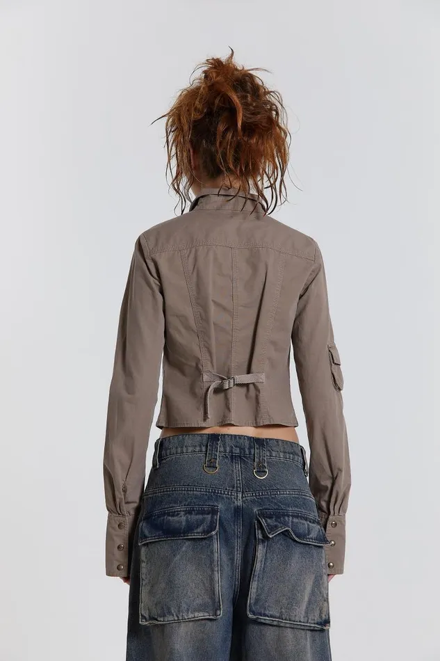 Women Jaded London Long Sleeve Tops Solstice Cargo Shirt