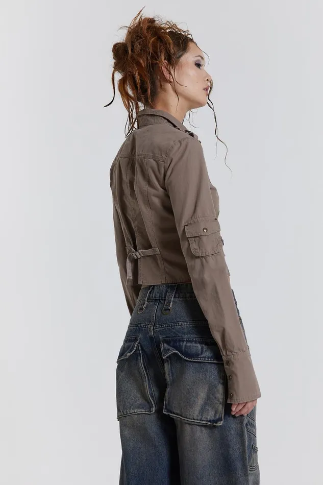 Women Jaded London Long Sleeve Tops Solstice Cargo Shirt