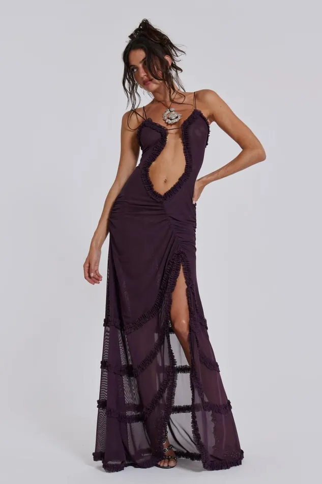 Women Jaded London Maxi Dresses Fatale Maxi Dress In Dusk