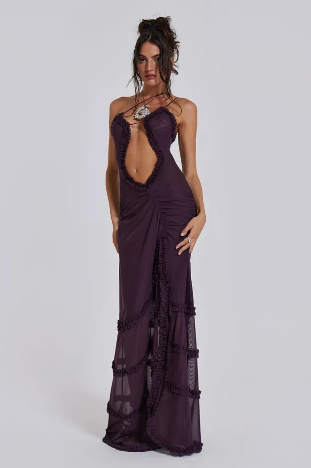 Women Jaded London Maxi Dresses Fatale Maxi Dress In Dusk