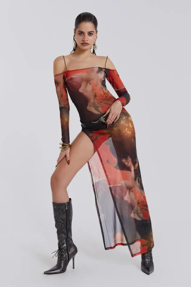 Women Jaded London Maxi Dresses Valencia Print Maxi Dress