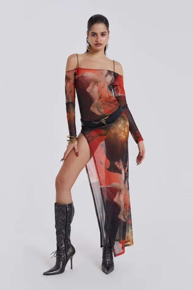 Women Jaded London Maxi Dresses Valencia Print Maxi Dress