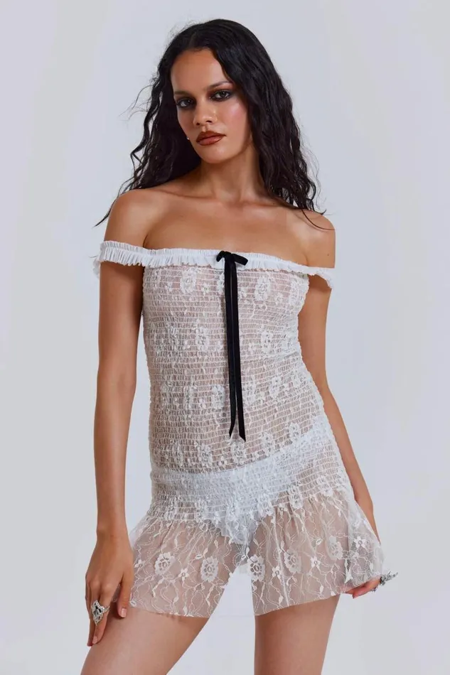 Women Jaded London Mini Dresses Rita Mini Dress In White
