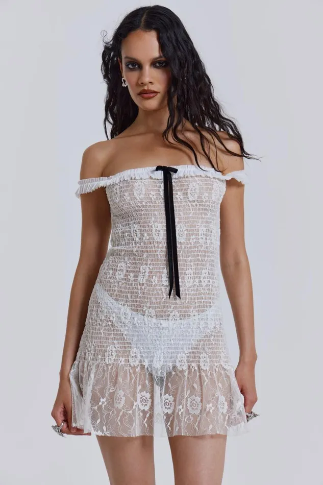 Women Jaded London Mini Dresses Rita Mini Dress In White