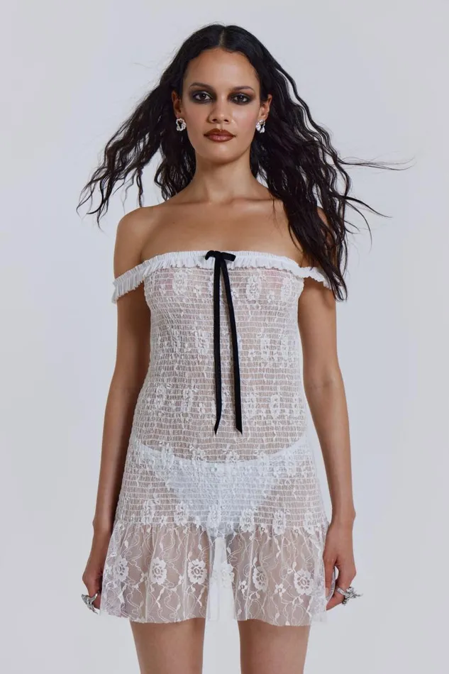 Women Jaded London Mini Dresses Rita Mini Dress In White
