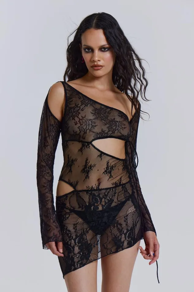 Women Jaded London Mini Dresses Siren Mini Dress In Black