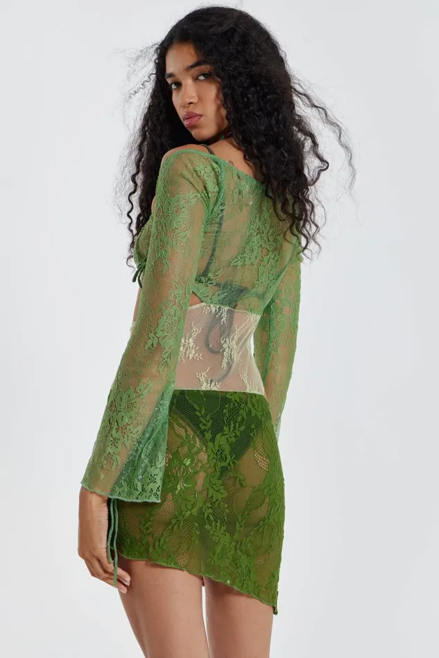 Women Jaded London Mini Dresses Siren Mini Dress In Green