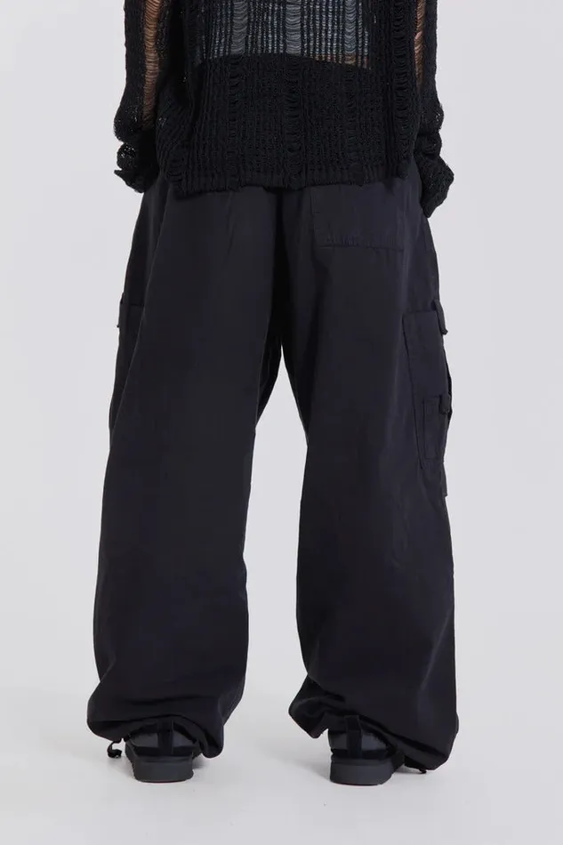 Women Jaded London Parachute Pants Black Parachute Cargo Pants