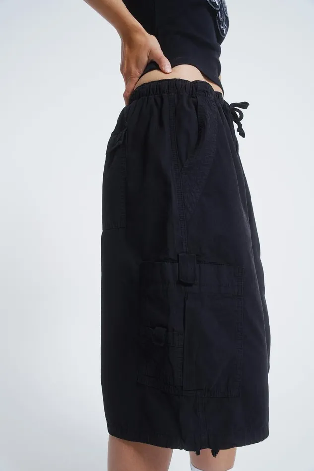 Women Jaded London Parachute Pants Black Parachute Cargo Shorts