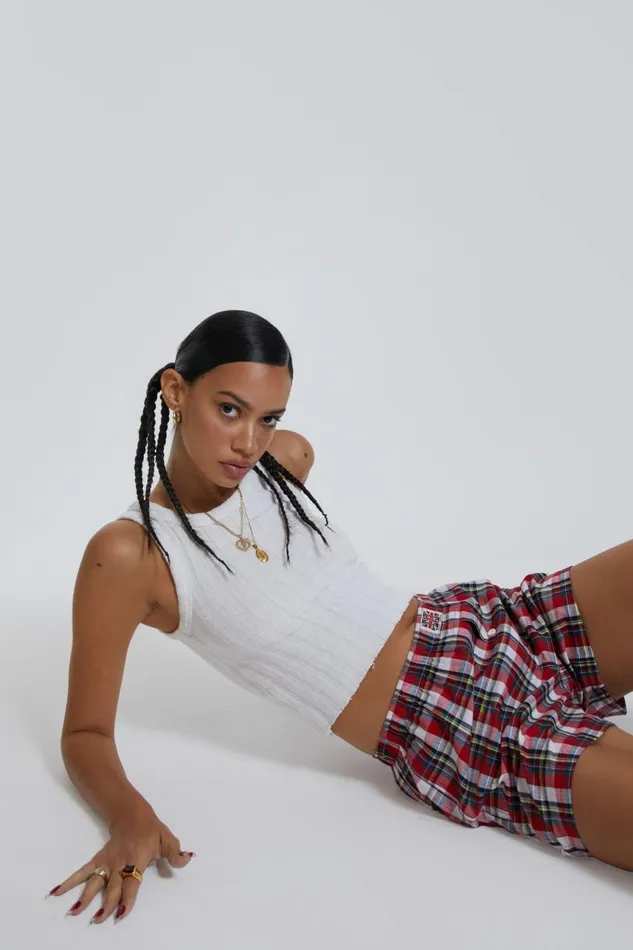 Women Jaded London Shorts and Jorts Multi Tartan Boxer Short