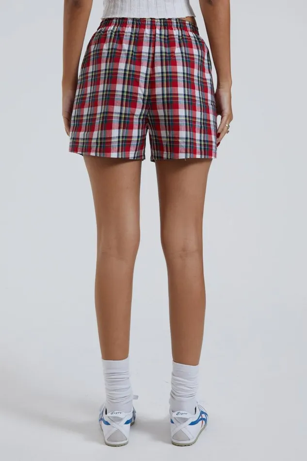 Women Jaded London Shorts and Jorts Multi Tartan Boxer Short