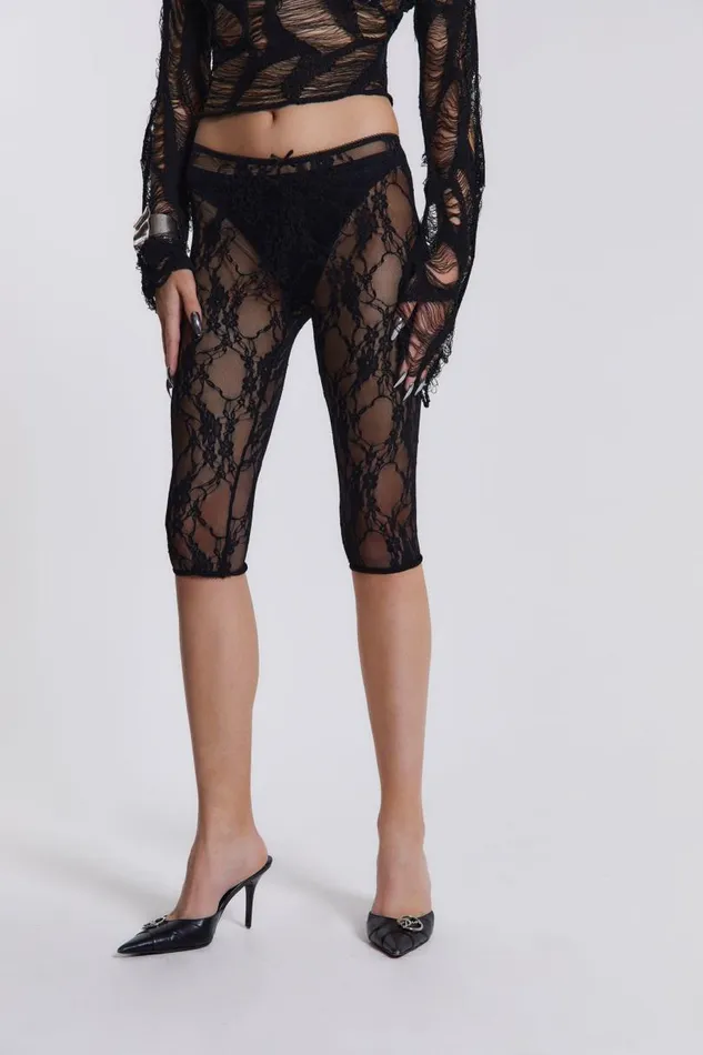 Women Jaded London Shorts and Jorts Venice Lace Pedal Pushers