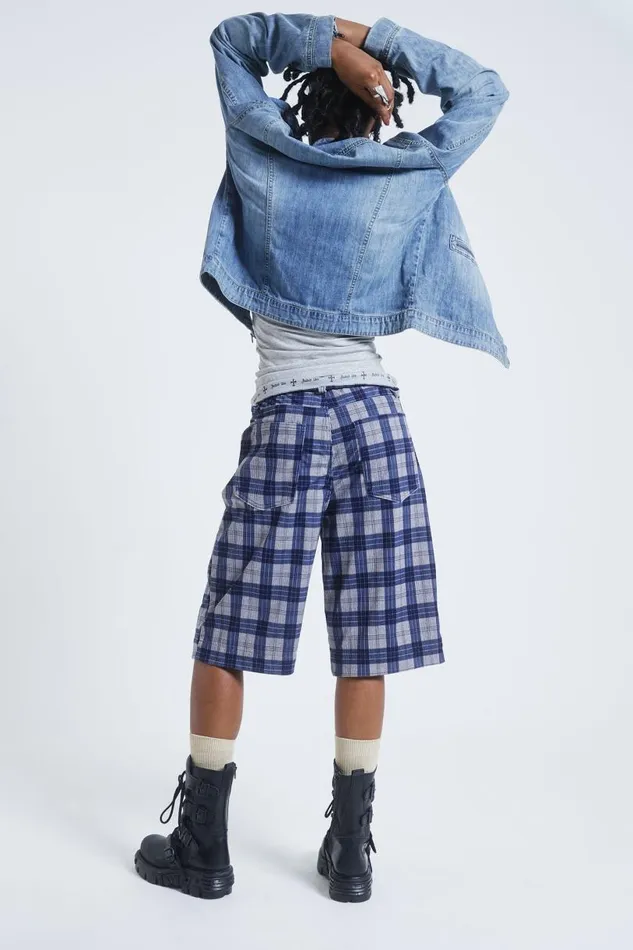 Women Jaded London Shorts and Jorts Zeppelin Checked Jumbo Shorts