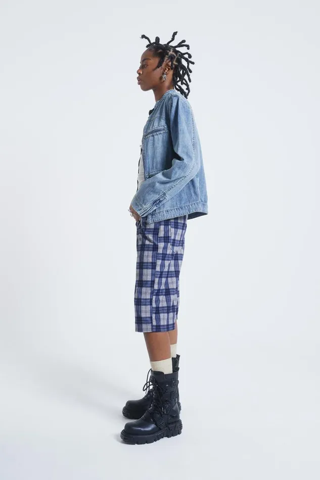 Women Jaded London Shorts and Jorts Zeppelin Checked Jumbo Shorts
