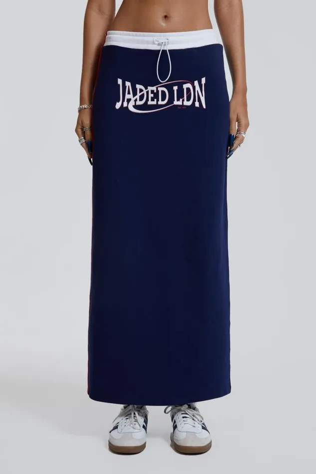 Women Jaded London Skirts Blueprint Jersey Maxi Skirt With Toggle Detail