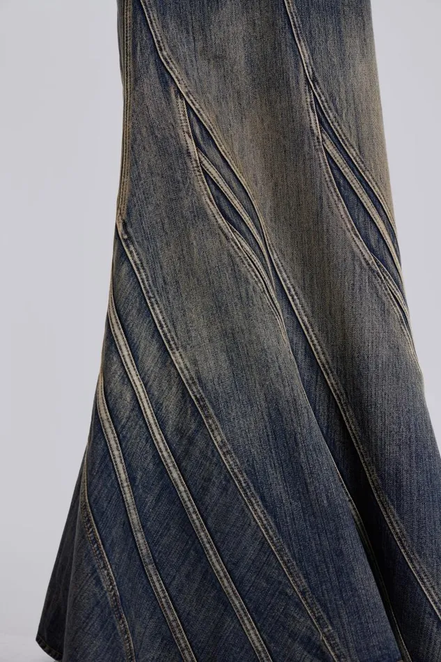 Women Jaded London Skirts Celadon Denim Maxi Skirt