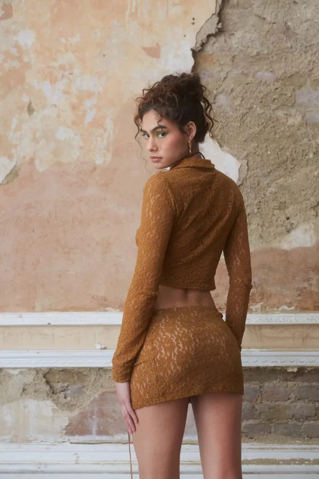 Women Jaded London Skirts Coyote Lace Mini Skirt