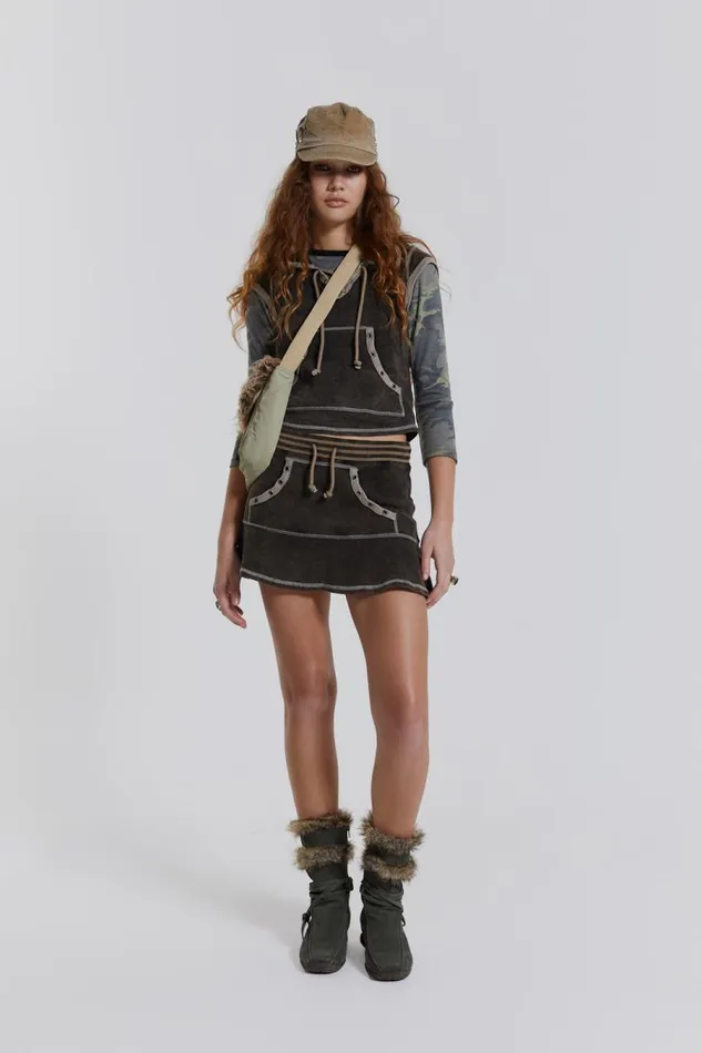 Women Jaded London Skirts Freya Acid Wash Frill Mini Skirt