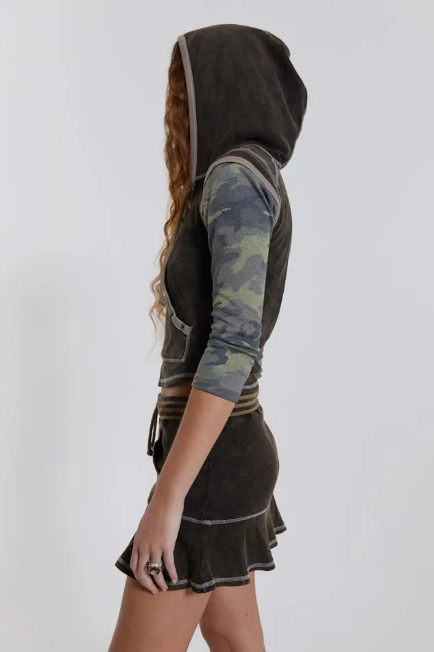 Women Jaded London Skirts Freya Acid Wash Frill Mini Skirt