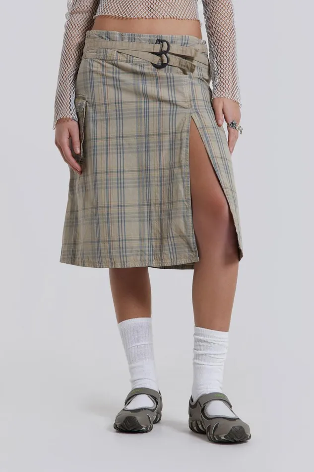 Women Jaded London Skirts Giselle Check Cargo Midi Skirt
