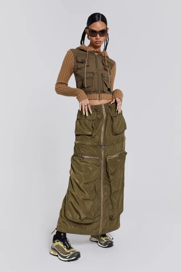 Women Jaded London Skirts Madison 2 In 1 Cargo Maxi Skirt