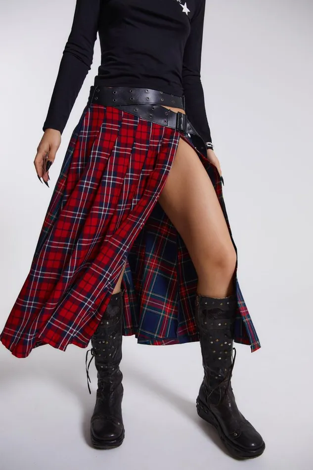 Women Jaded London Skirts Rebel Maxi Kilt