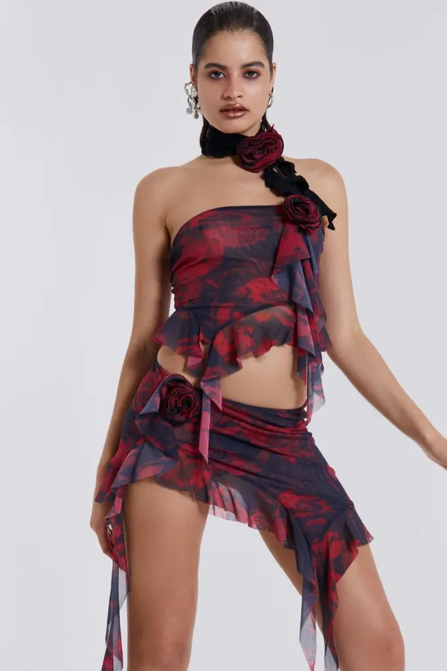 Women Jaded London Skirts Selene Asymmetric Hem Mini Skirt