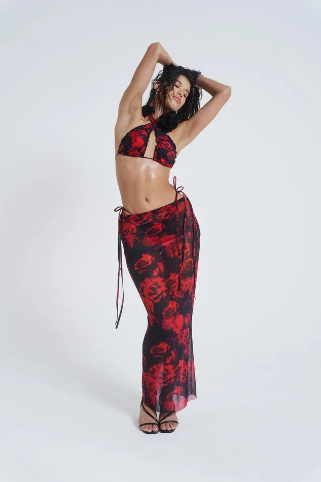 Women Jaded London Skirts Selene Mesh Maxi Skirt