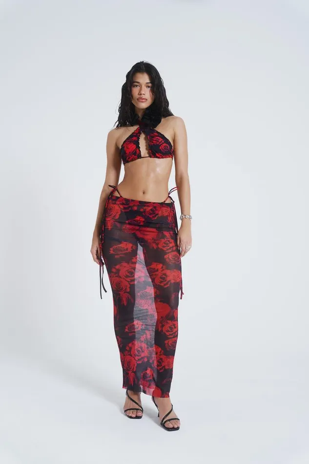 Women Jaded London Skirts Selene Mesh Maxi Skirt