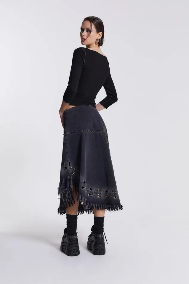 Women Jaded London Skirts Vendetta Denim Midi Skirt