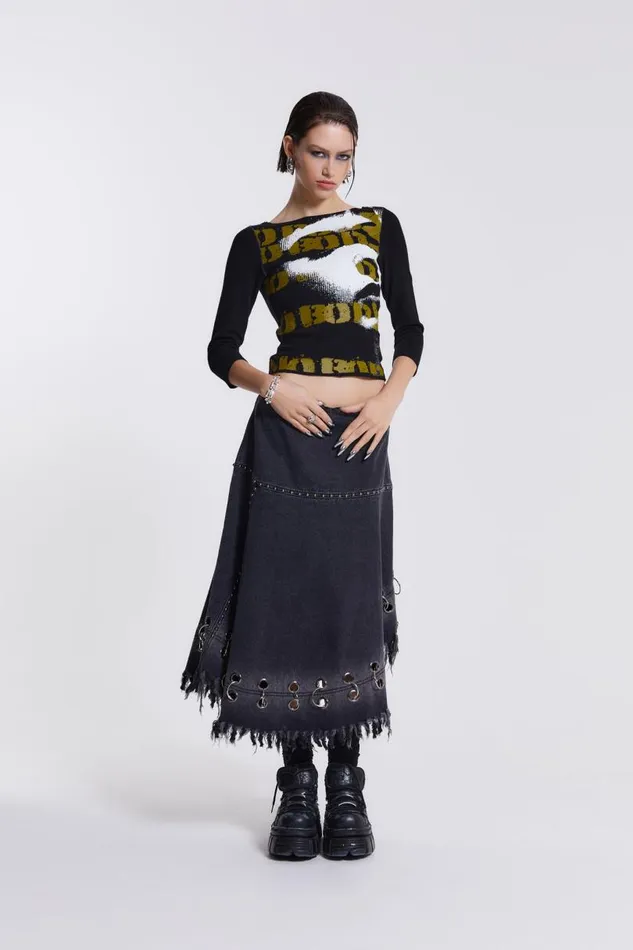 Women Jaded London Skirts Vendetta Denim Midi Skirt